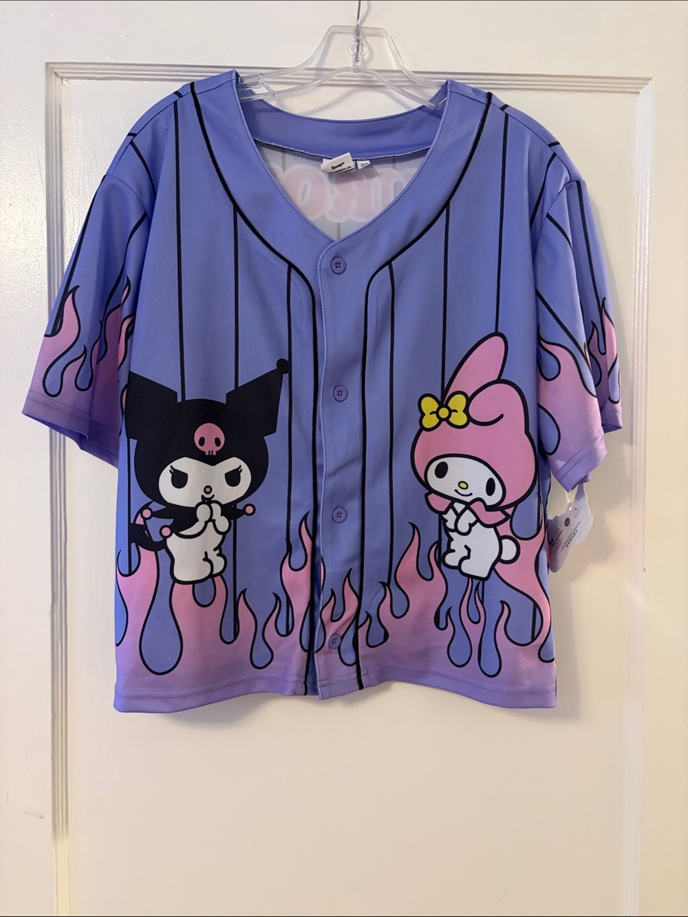 Sanrio Purple & Pink Kuromi & My Melody Button-Down Shirt NWT